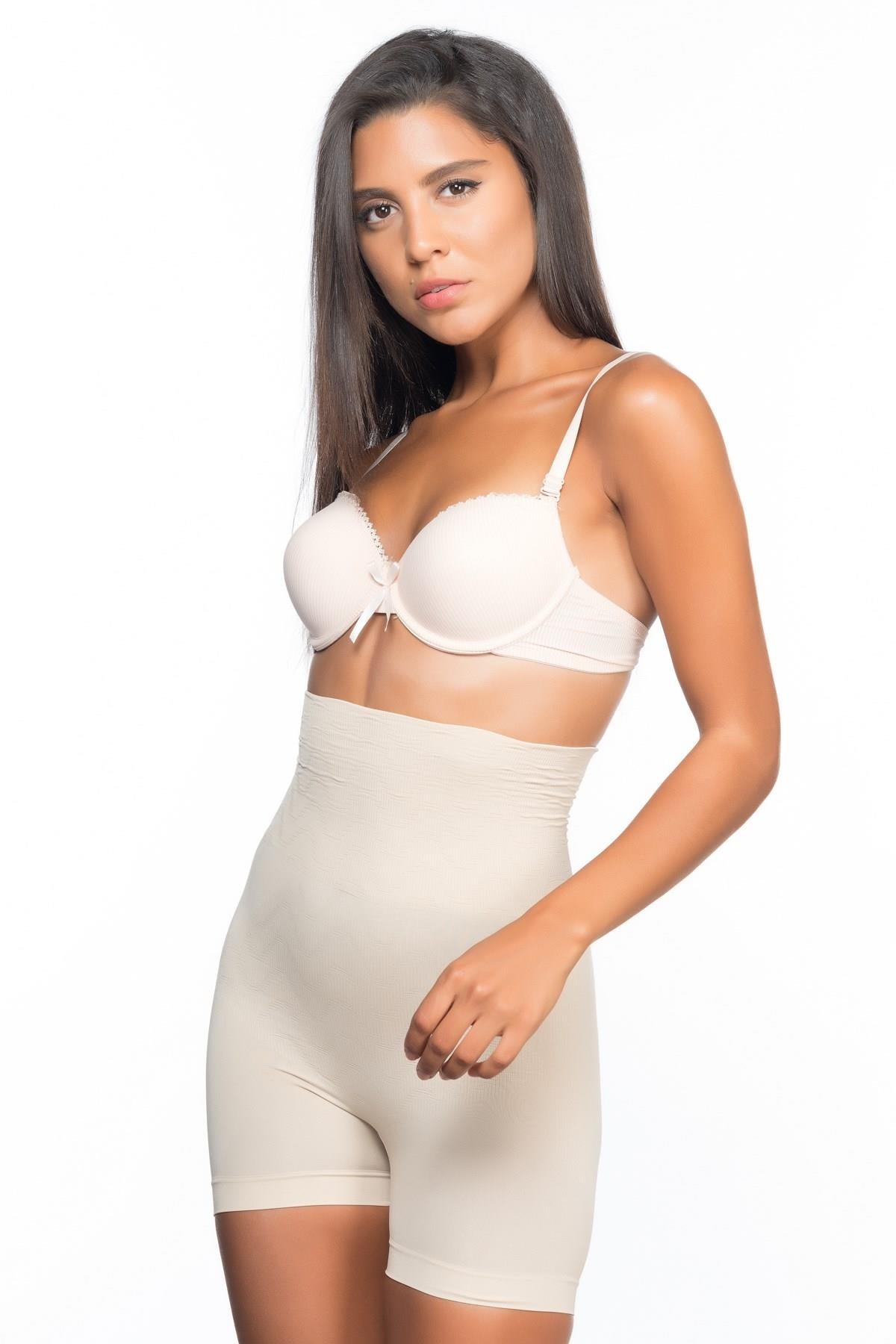 TEN DesBerries 2075 Yüksek Bel Desenli Double Kısa Paça Korse