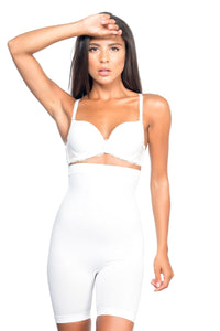 BEYAZ DesBerries 2077 Yüksek Bel Desenli Paçalı Korse