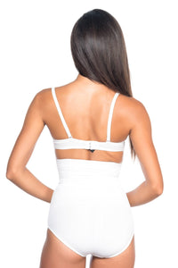 BEYAZ DesBerries 2079 Yüksek Bel Desenli Double Slip Korse