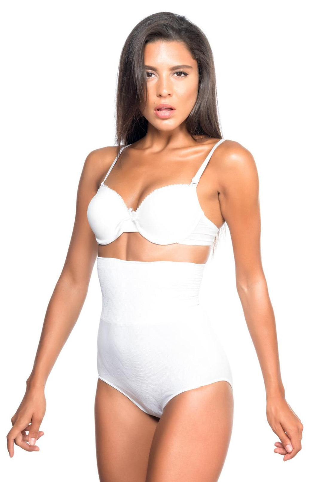 BEYAZ DesBerries 2079 Yüksek Bel Desenli Double Slip Korse