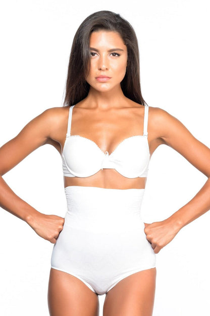 BEYAZ DesBerries 2079 Yüksek Bel Desenli Double Slip Korse