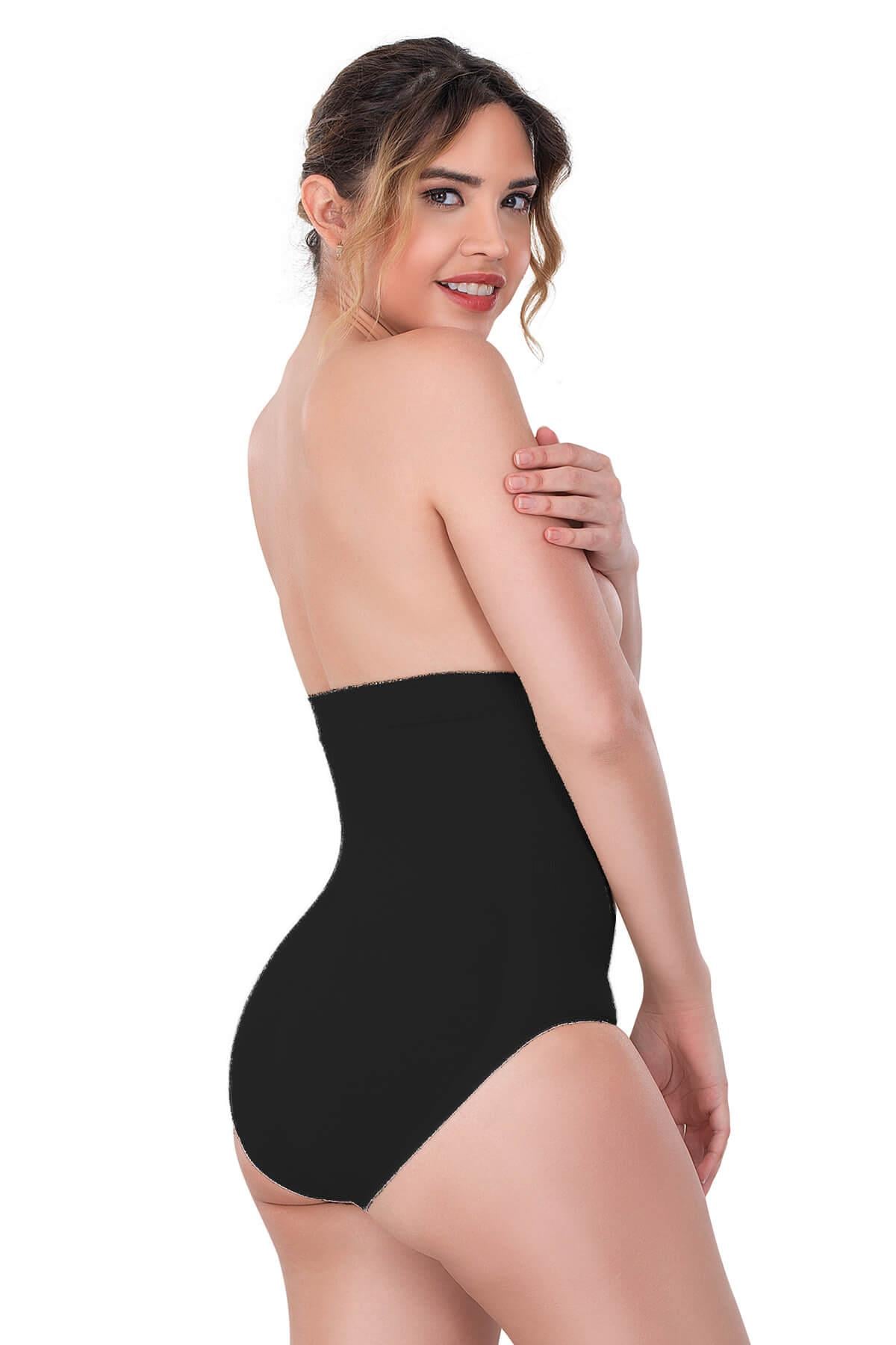SİYAH DesBerries 2080 Yüksek Bel Çıtçıtlı Slip Korse