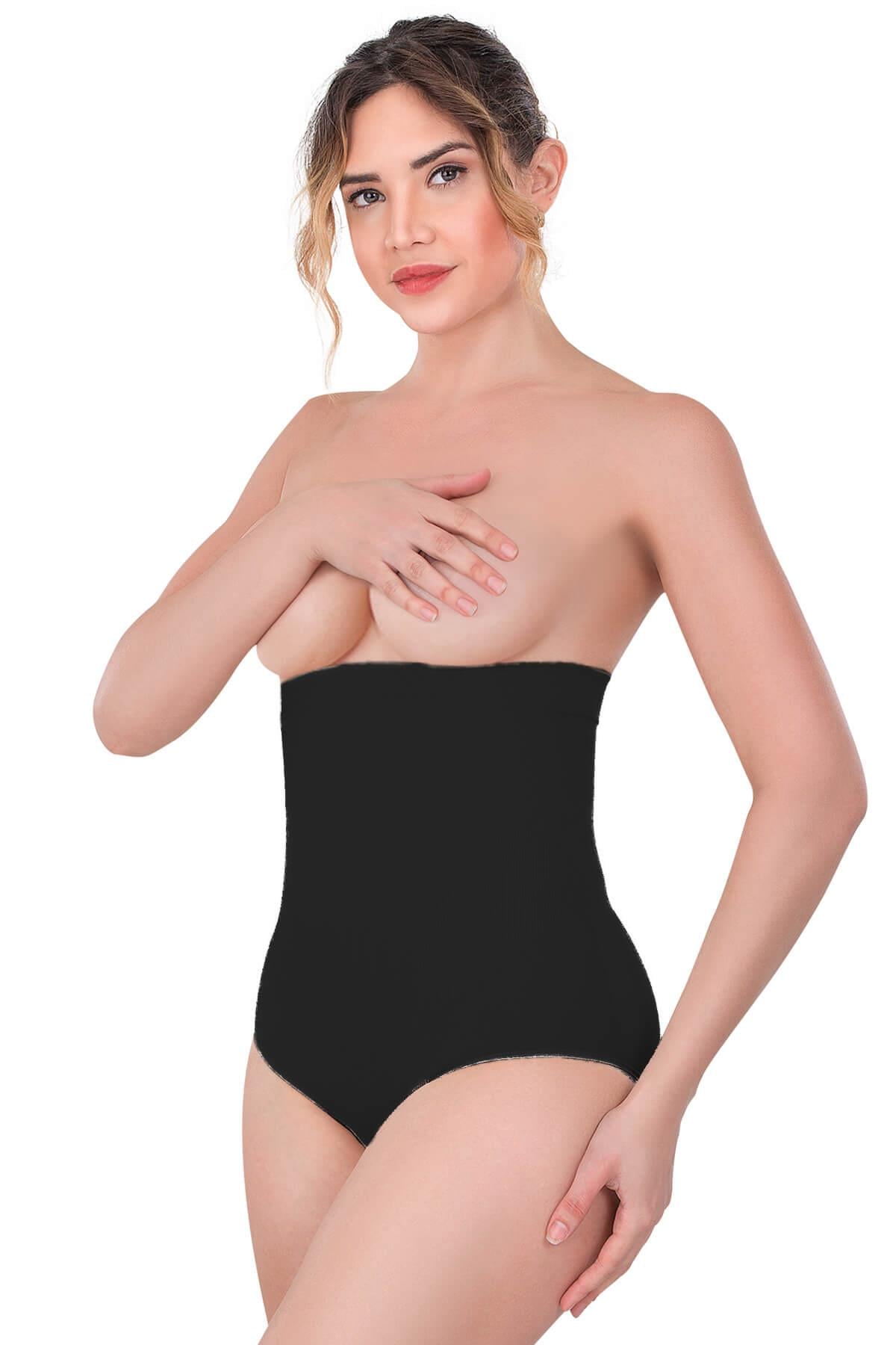 SİYAH DesBerries 2080 Yüksek Bel Çıtçıtlı Slip Korse