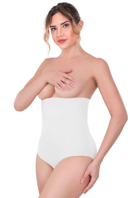 BEYAZ DesBerries 2080 Yüksek Bel Çıtçıtlı Slip Korse