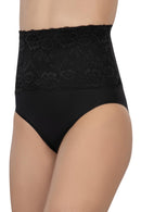 SİYAH DesBerries 2090 Önü Dantelli Yüksek Bel Slip Korse