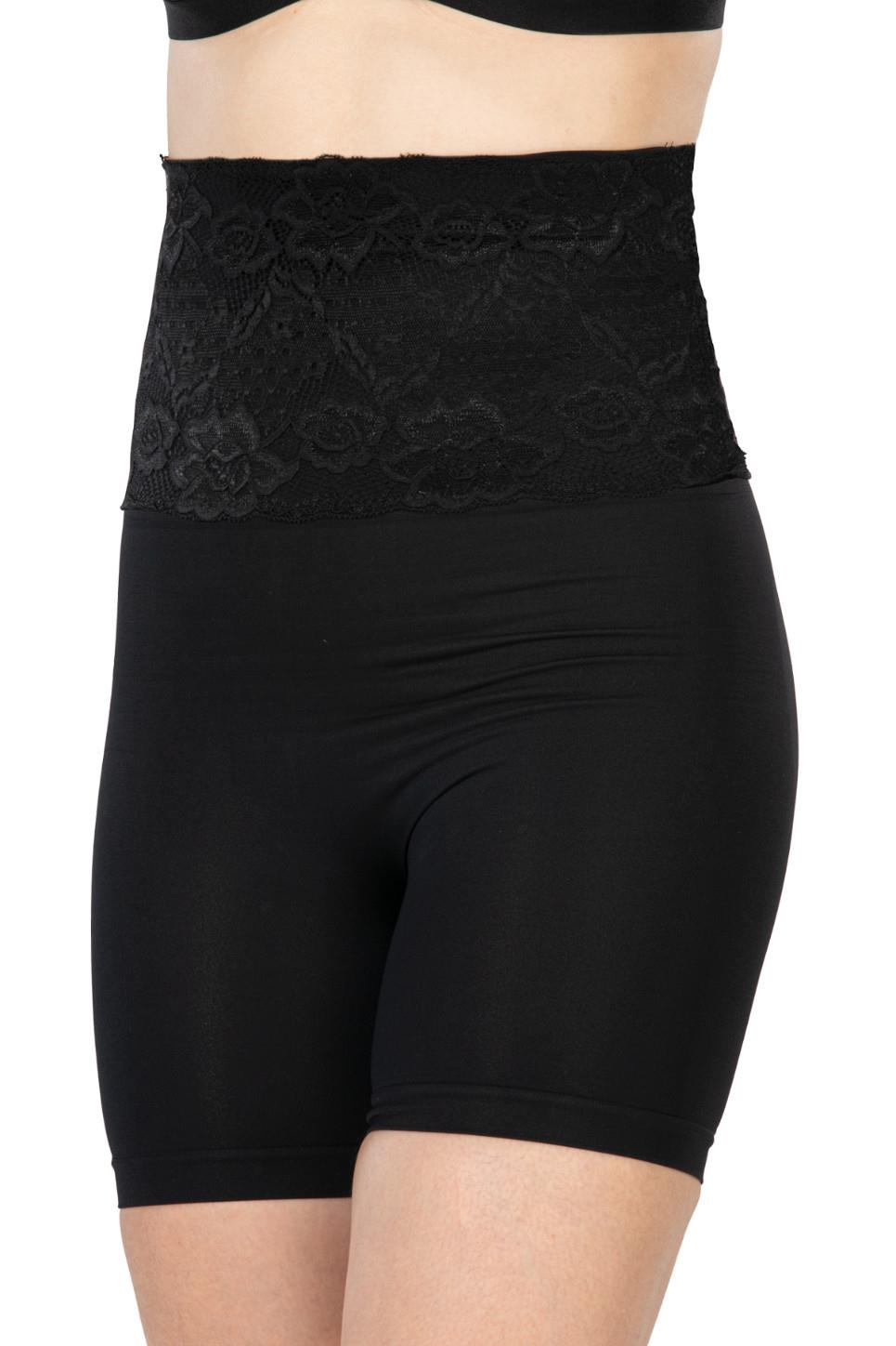 SİYAH DesBerries 2091 Önü Dantelli Yüksek Bel Boxer Korse