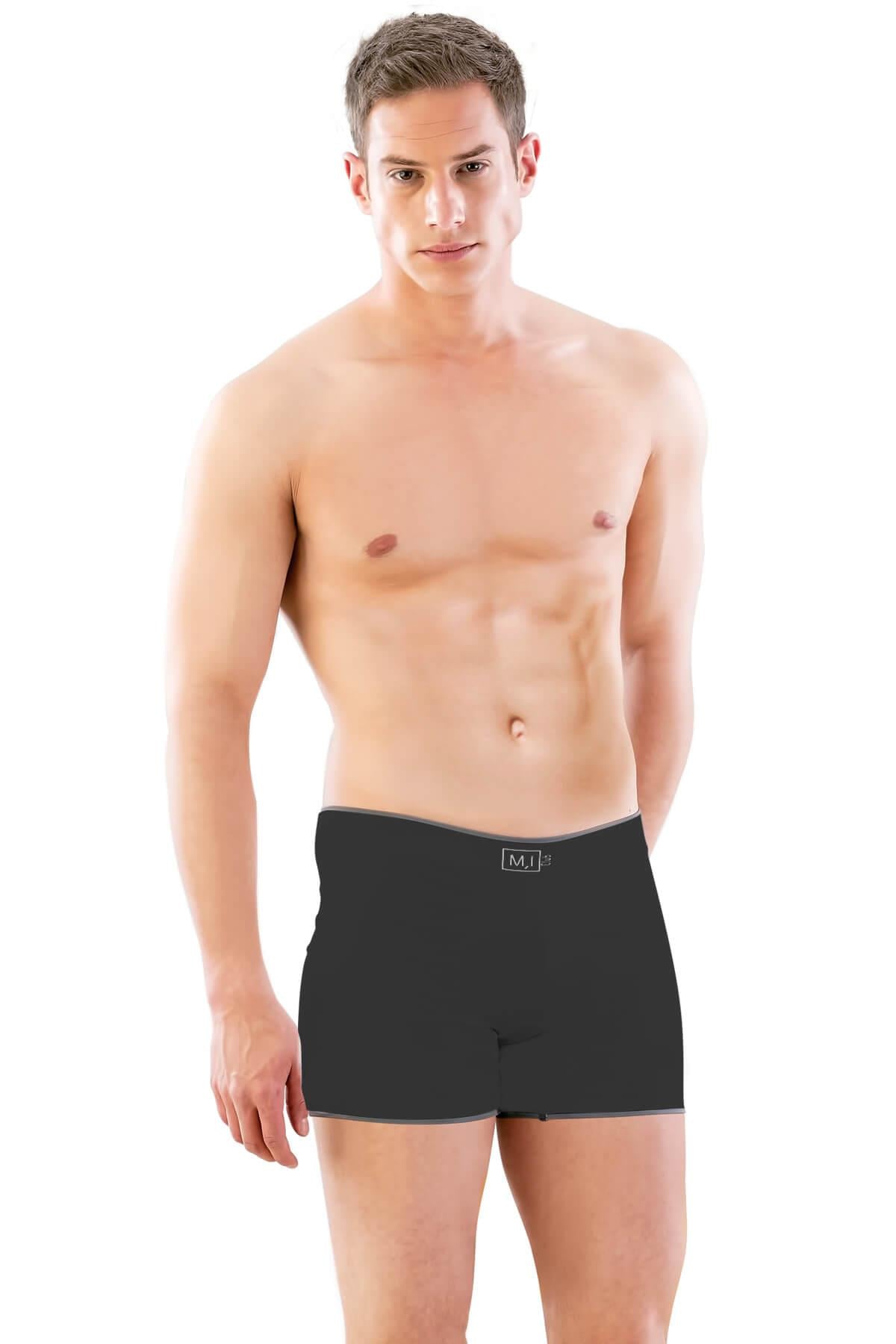 SİYAH DesBerries 2108 Seamless uzun Erkek Boxer