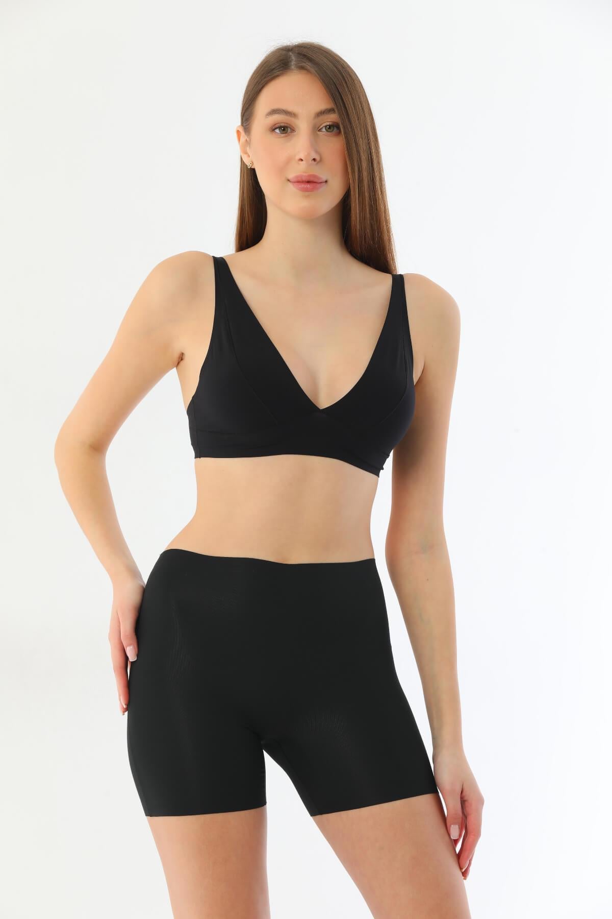 SİYAH DesBerries 2703 Lazer Kesim İz Yapmaz Hayalet Boxer
