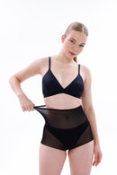 SİYAH DesBerries EMAY 2706 Lazer Tül Slip Hayalet Korse