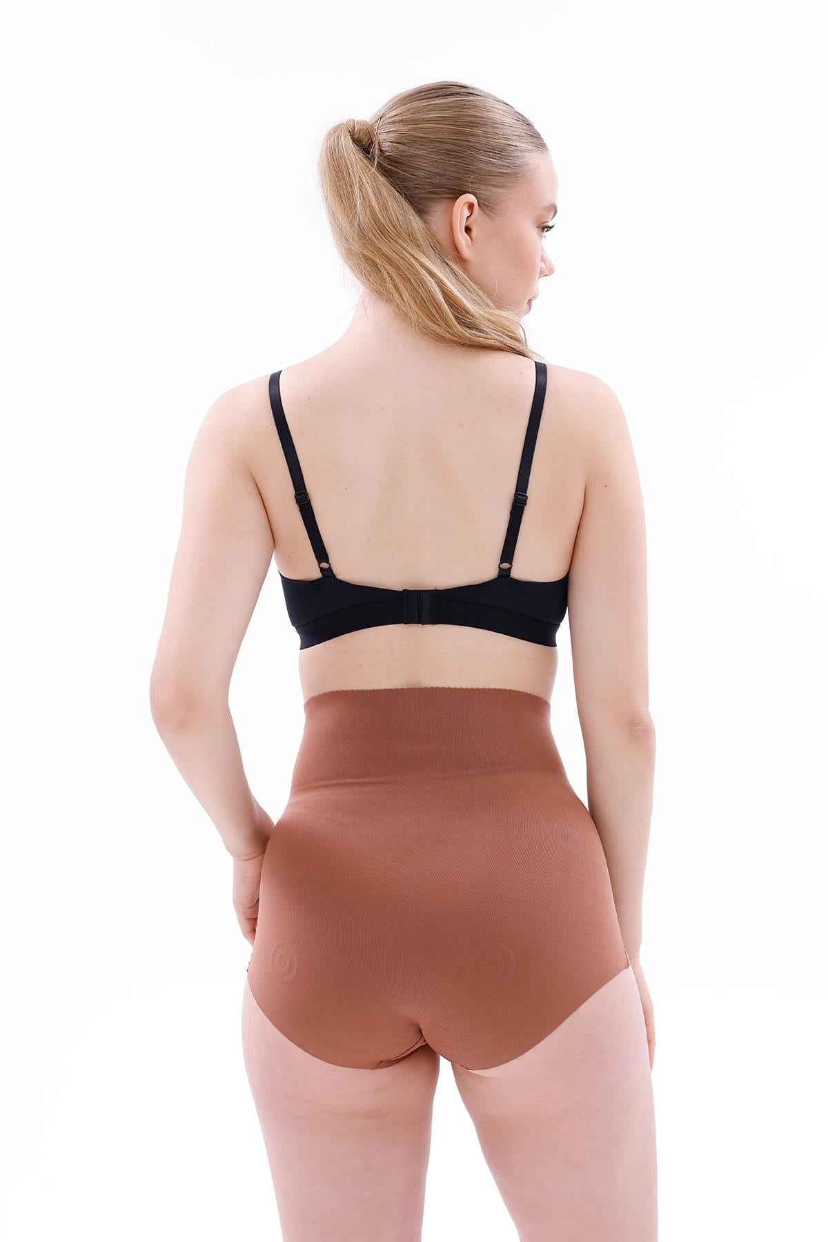 KAHVE DesBerries 2708 Lazer Yüksek Bel Kesim Slip Hayalet Korse