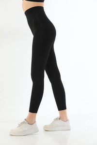 SİYAH 2711 Lazer Kesim Fermuarlı Uzun Tayt