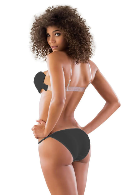 SİYAH DesBerries 2722 Strablez Sırtı Şeffaf Sütyen Takım Push-up