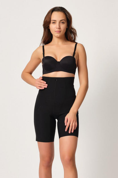 SİYAH DesBerries 2814 Double Yüksek Bel Boxer Lazer Korse