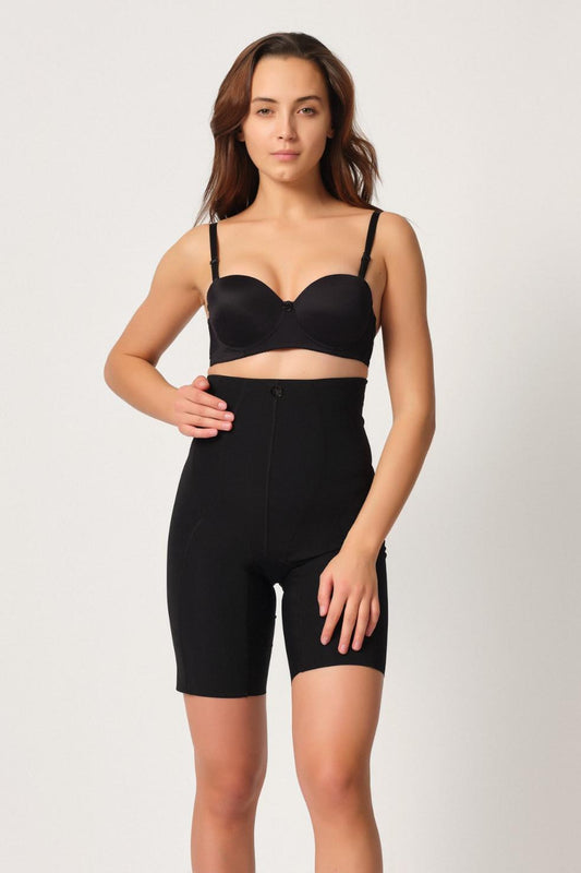 SİYAH DesBerries 2814 Double Yüksek Bel Boxer Lazer Korse