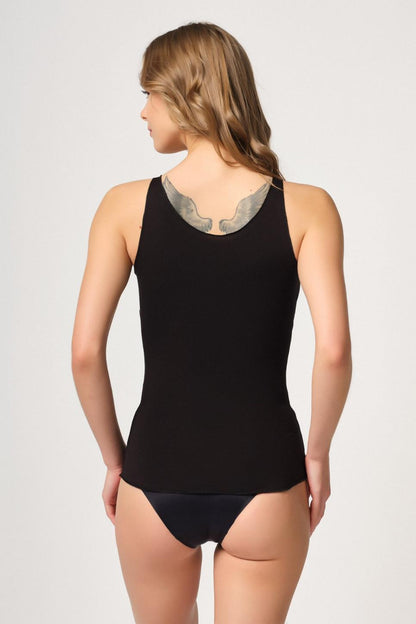 SİYAH DesBerries 2815 Double Cotton Korse Atlet