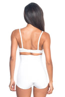 BEYAZ DesBerries 2824 Yüksek Bel Balen Agraflı Slıp Lazer Korse