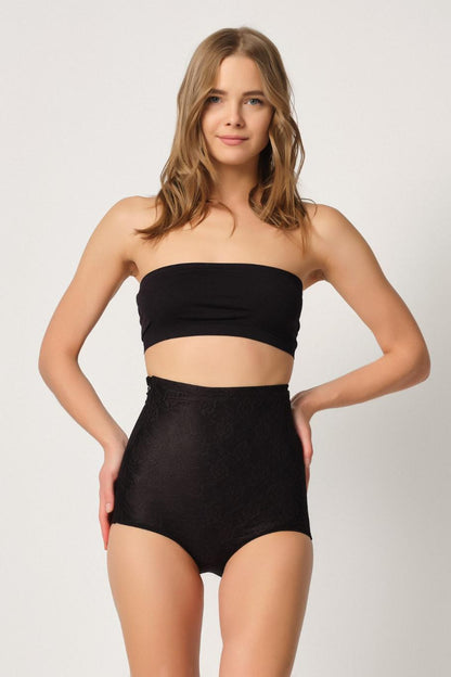 SİYAH DesBerries 2842 Lazer Dantelli Slip Korse