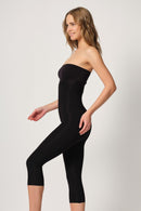 SİYAH DesBerries 2868 Fermuarlı Kapri Tayt Lazer Korse