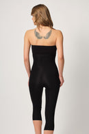 SİYAH DesBerries 2868 Fermuarlı Kapri Tayt Lazer Korse