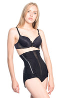 SİYAH DesBerries 2886 Yüksek Bel Tül Slip Lazer Korse