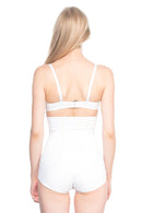 BEYAZ DesBerries 2886 Yüksek Bel Tül Slip Lazer Korse