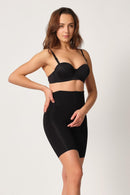 SİYAH DesBerries 2927 Bel Dekolteli Balenli Paçalı Lazer Korse