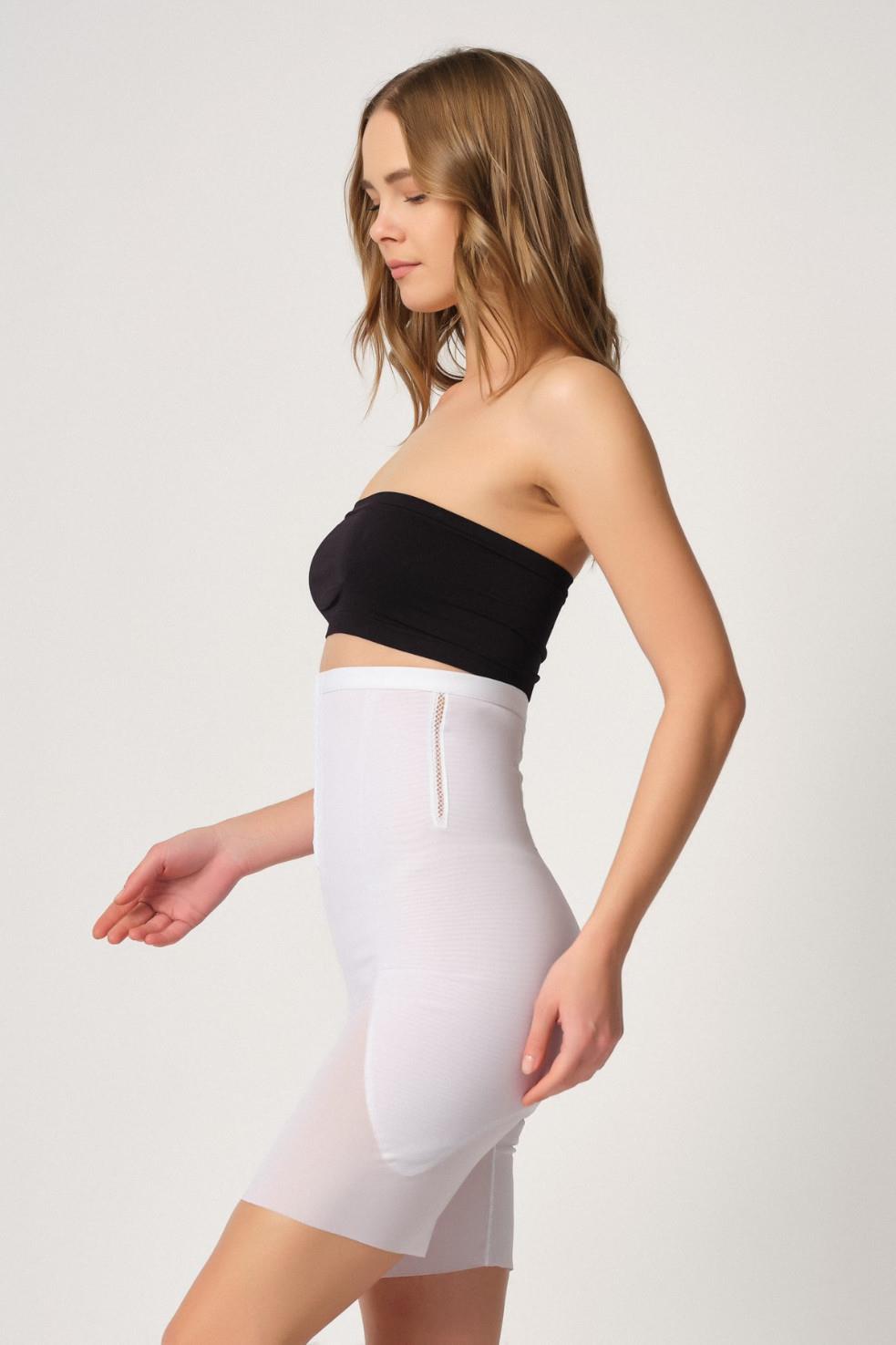 BEYAZ DesBerries 2928 Ön Agraflı Tül Paçalı Lazer Korse