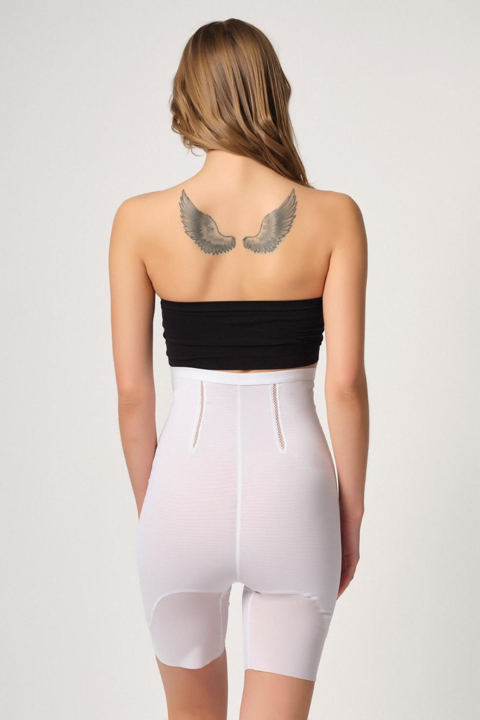 BEYAZ DesBerries 2928 Ön Agraflı Tül Paçalı Lazer Korse