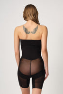 SİYAH DesBerries 2929 Double Tül Paçalı Lazer Korse