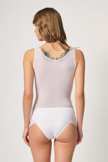 BEYAZ DesBerries 2938 Sırtı Tül Karyokalı Destekli Atlet Korse
