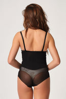 SİYAH DesBerries 2945 Tül Karyokalı Slip Lazer Korse