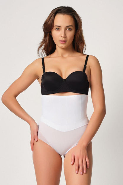 BEYAZ DesBerries 2945 Tül Karyokalı Slip Lazer Korse