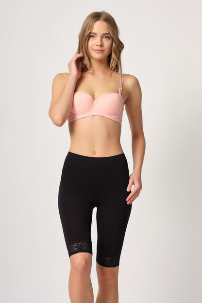 SİYAH DesBerries 3004 Soft Uzun Paça Dantel Boxer