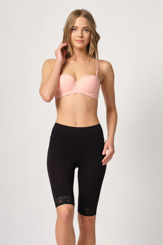 SİYAH DesBerries 3004 Soft Uzun Paça Dantel Boxer