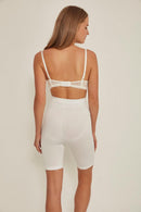 BEYAZ DesBerries 3005 Soft Uzun Paçalı Boxer Korse