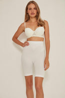 BEYAZ DesBerries 3005 Soft Uzun Paçalı Boxer Korse