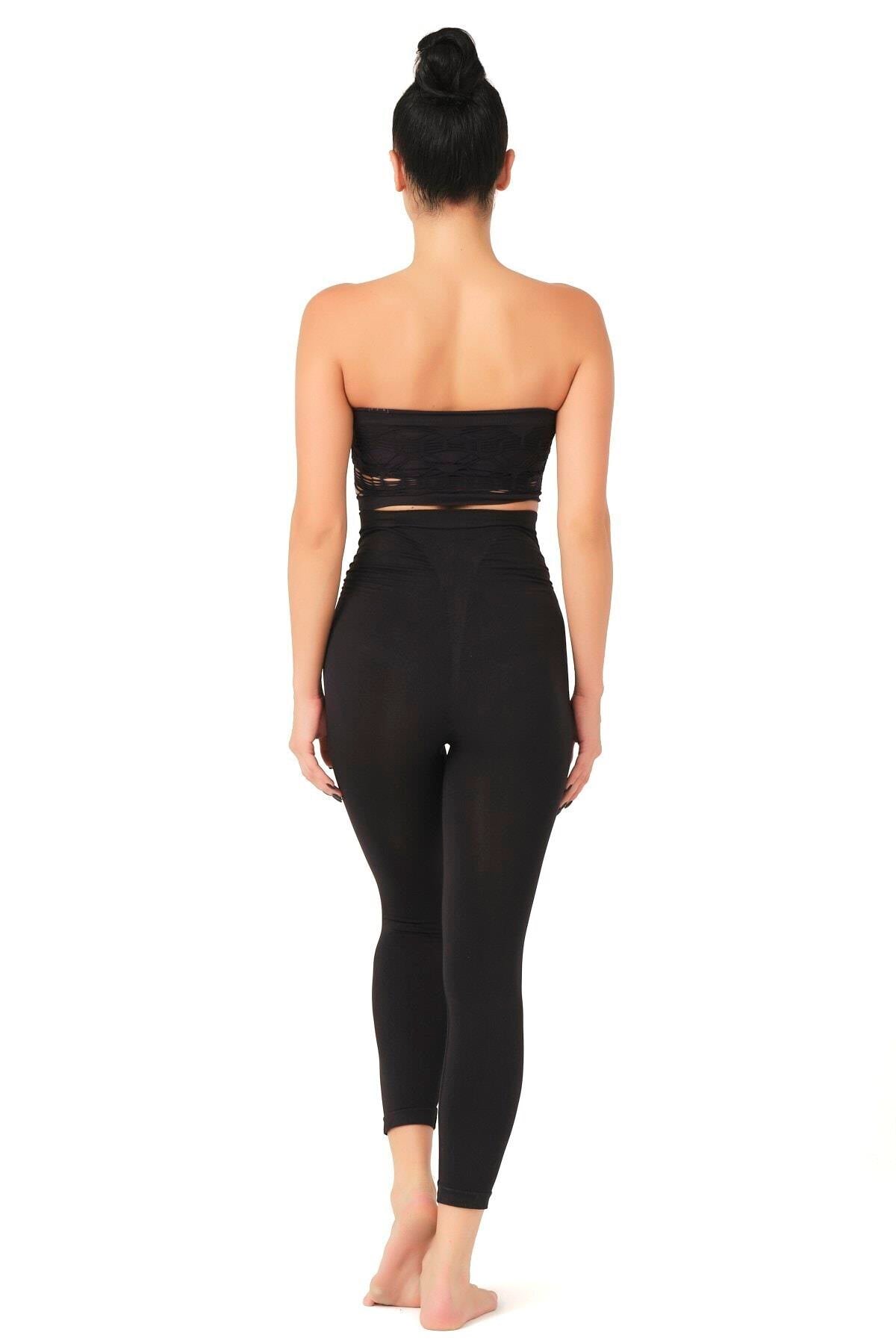 SİYAH DesBerries 3810 Tayt Korse