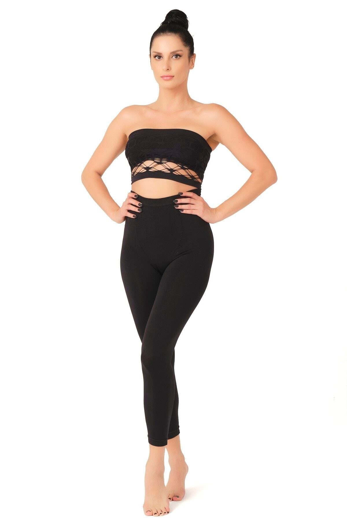 SİYAH DesBerries 3810 Tayt Korse