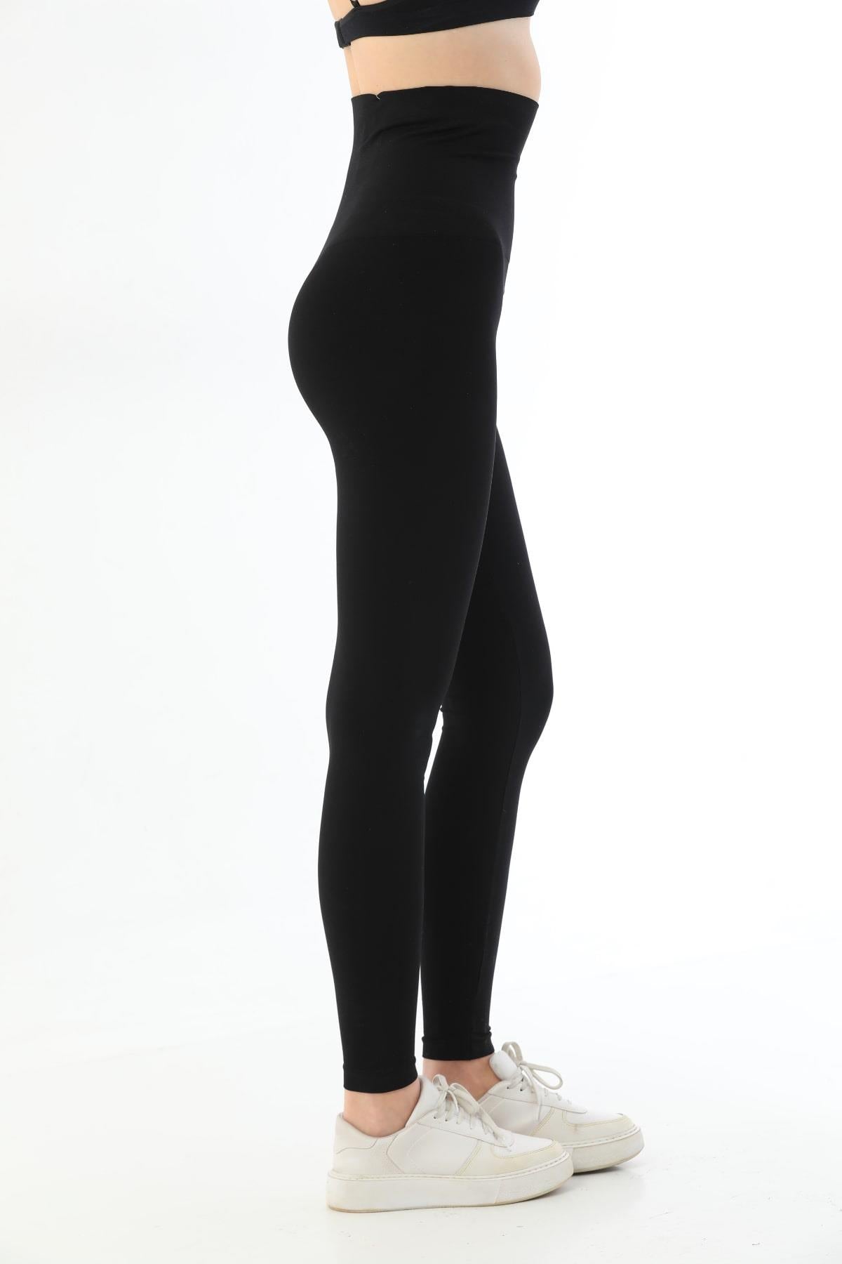 SİYAH 3904 Göğüs Altı Yüksek Bel Toparlayıcı Tayt