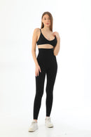 SİYAH 3904 Göğüs Altı Yüksek Bel Toparlayıcı Tayt