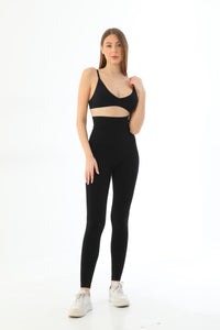 SİYAH 3904 Göğüs Altı Yüksek Bel Toparlayıcı Tayt