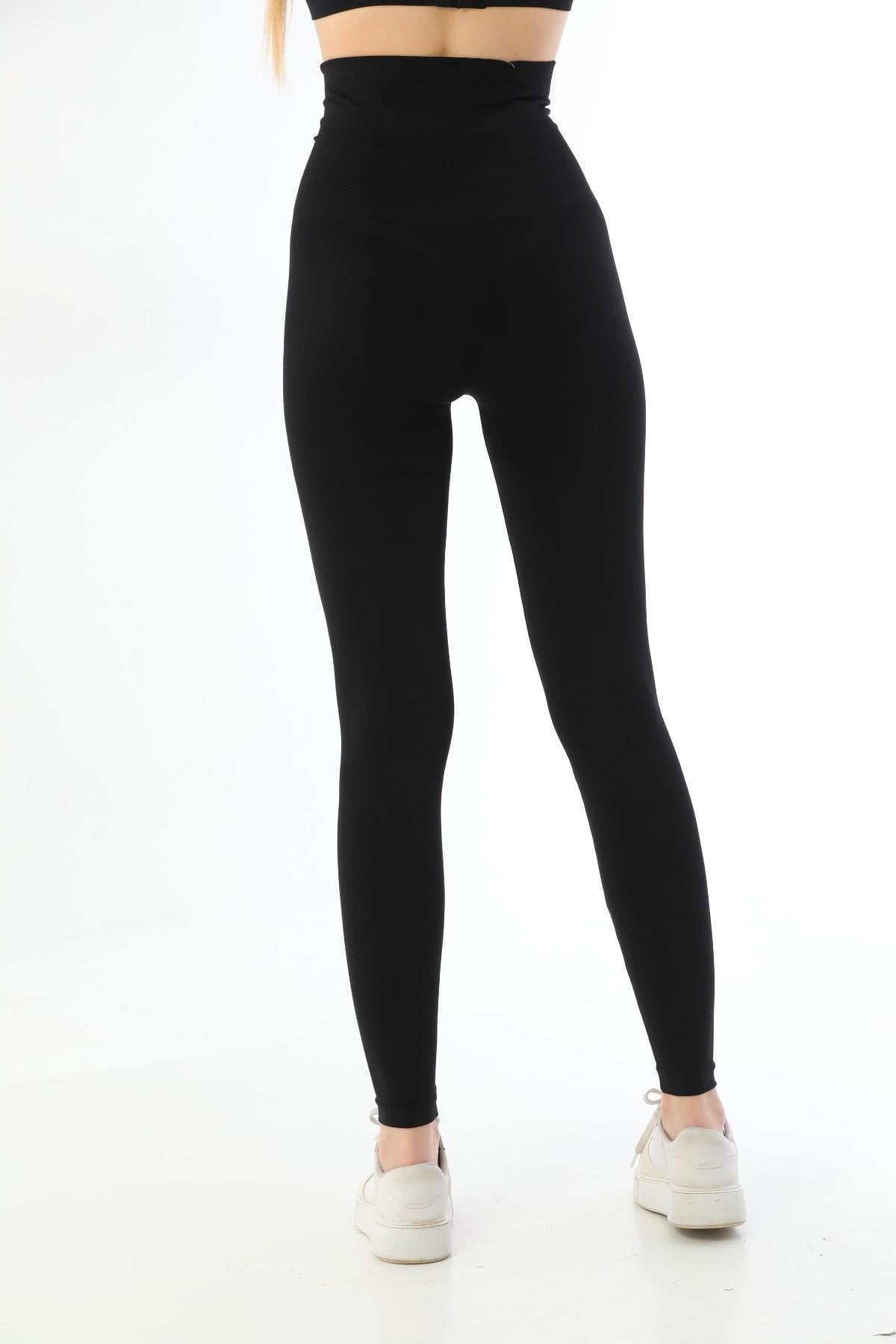 SİYAH 3904 Göğüs Altı Yüksek Bel Toparlayıcı Tayt