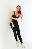 SİYAH 3904 Göğüs Altı Yüksek Bel Toparlayıcı Tayt