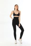 SİYAH 3904 Göğüs Altı Yüksek Bel Toparlayıcı Tayt