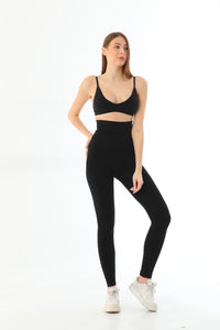 SİYAH 3904 Göğüs Altı Yüksek Bel Toparlayıcı Tayt