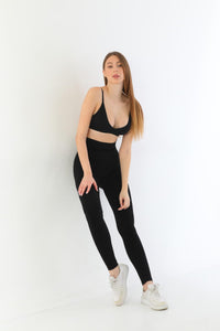 SİYAH 3904 Göğüs Altı Yüksek Bel Toparlayıcı Tayt