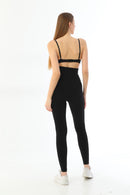 SİYAH 3904 Göğüs Altı Yüksek Bel Toparlayıcı Tayt