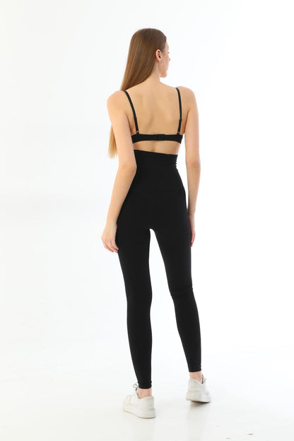SİYAH 3904 Göğüs Altı Yüksek Bel Toparlayıcı Tayt