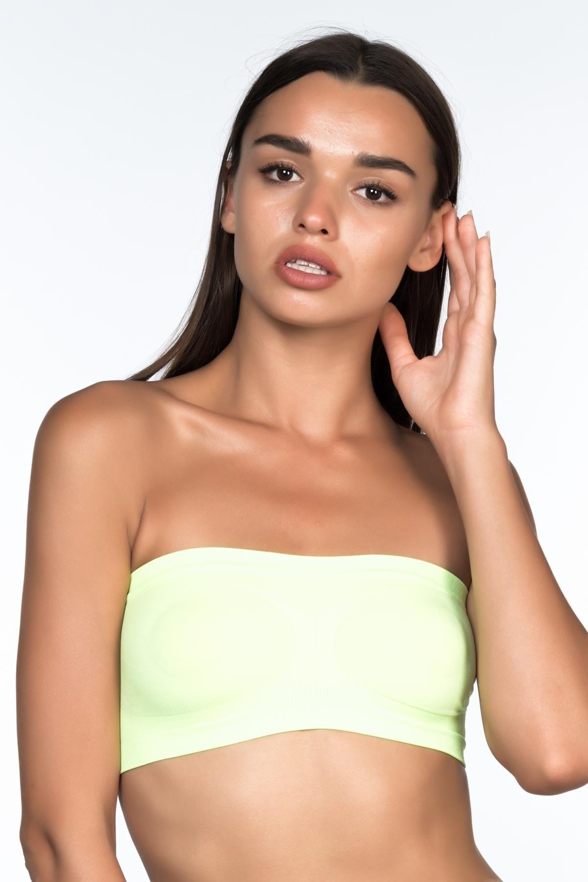 YEŞİL DesBerries 4002 Soft Straplez Büstiyer