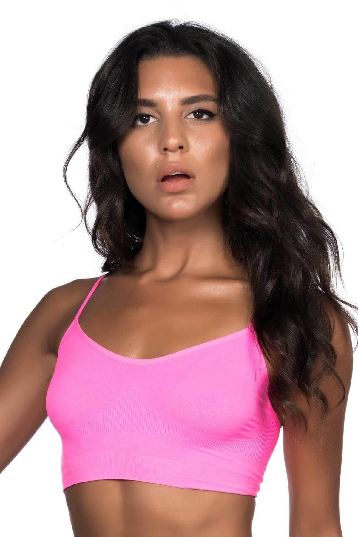 NEON FUŞYA DesBerries 4003 Soft İp Askı Büstiyer